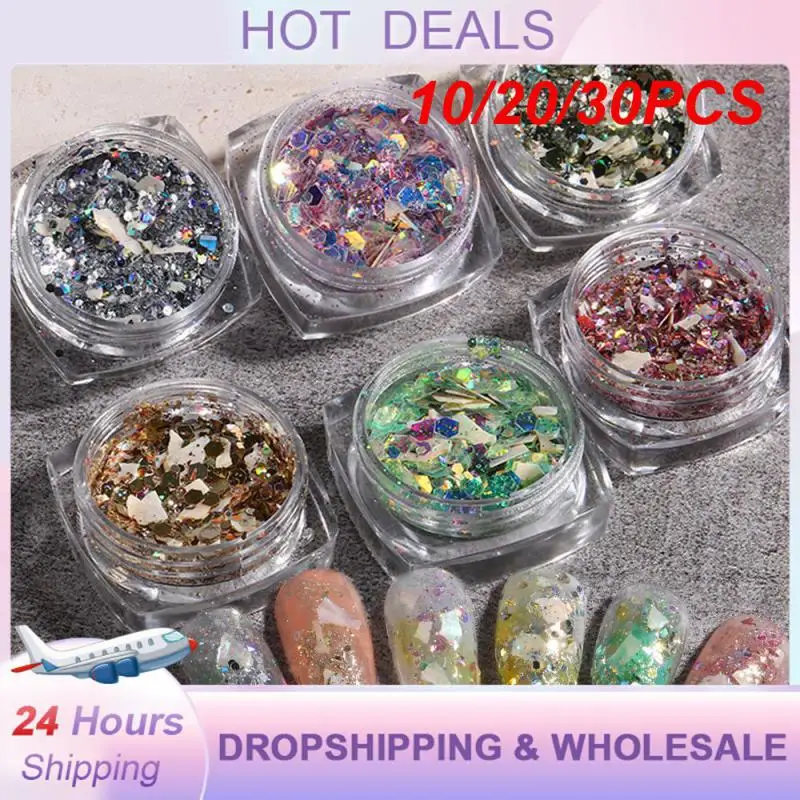 10/20/30PCS Exploding Sparkles Lasting Practical Multifunction Must Have High Quality Popular Unique Nail Decoration Nail Art