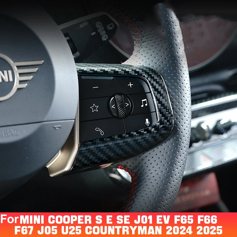 لميني كوبر S E SE JO1 EVF65 F66 F67 J05 U25 2024 2025 ألياف الكربون عجلة القيادة غطاء حماية الزخرفية الملحقات #2