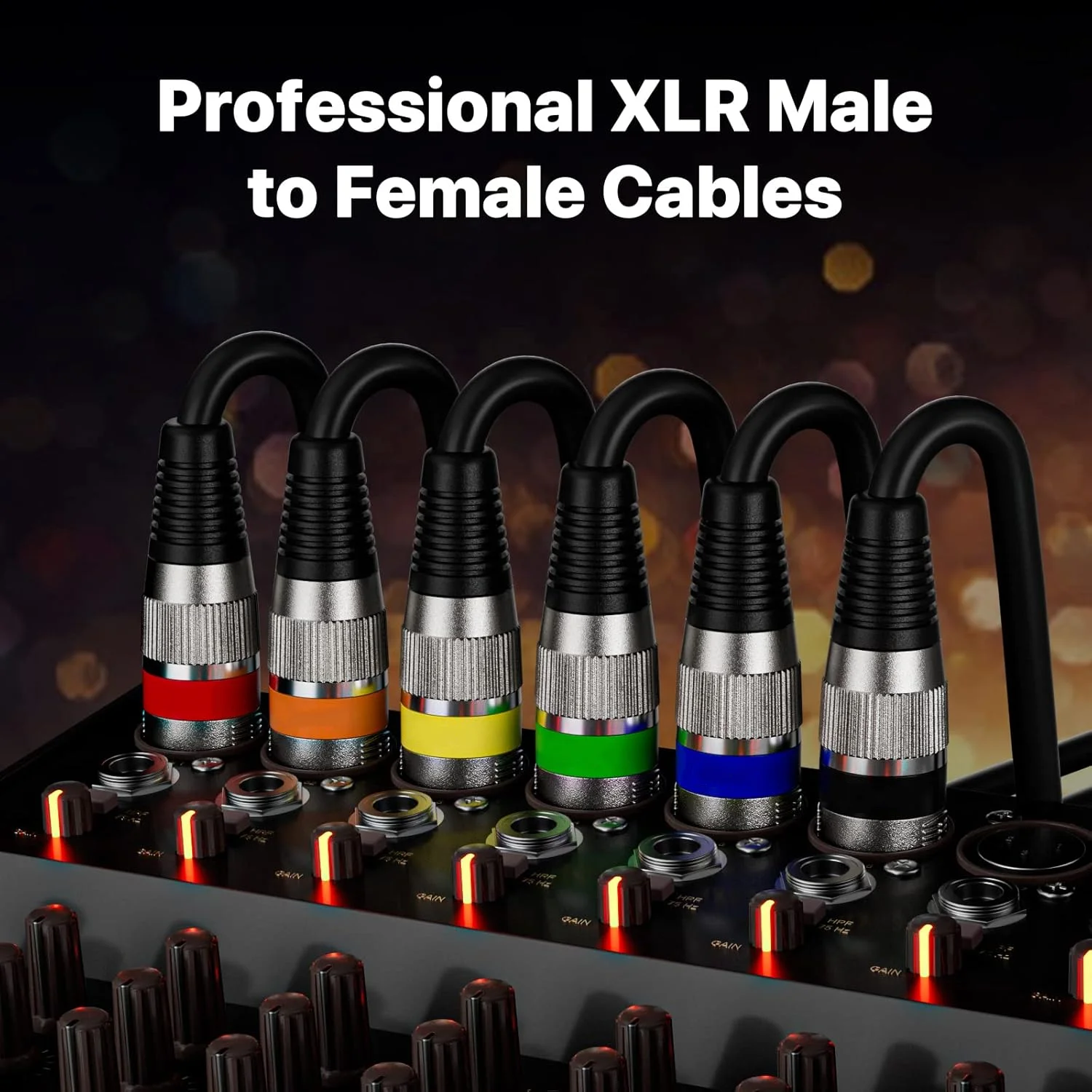 XLR Microphone Cable (6 Pack) XLR Male To Female Mic Cable 3-Pin Balanced Shielded XLR Cable for Amp Mixer Recording Studio Etc