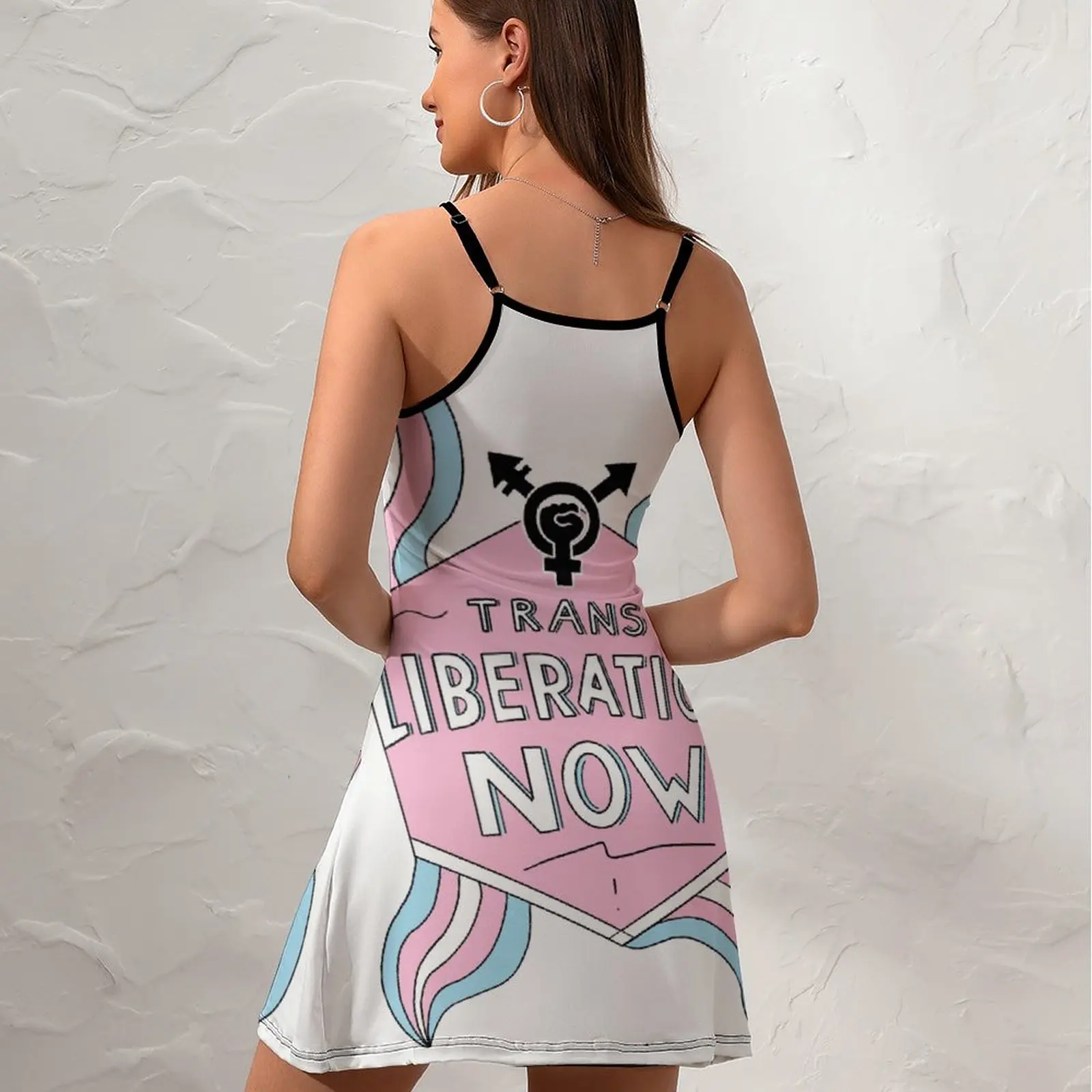 Sexy  Woman's Gown Dresses Trans LIberation Now  Women's Sling Dress Creative  Vacations Humor Graphic