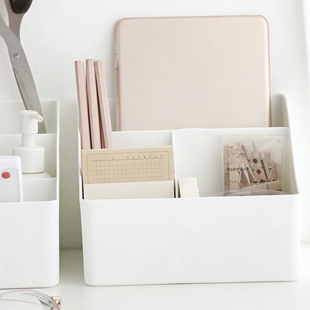 

Tabletop Storage Box Compartment Design Smooth Surface Sturdy Structure Desktop Organizer for Office Supplies Makeup Accessories
