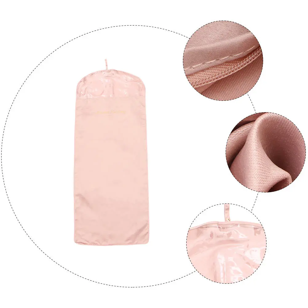 

1Pcs Pink Thickened Oxford Suit Pouch Dustproof Hanging Bag Translucent Design Washable Reusable Clothes Cover Suit Pouch