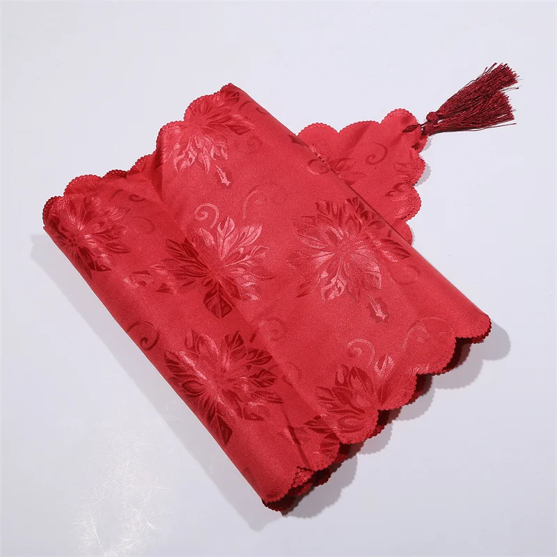 Satin Jacquard weave Table Runners Table Decoration For Hotel Restaurant Wedding Party Christmas Home Textile Decor Table Runner