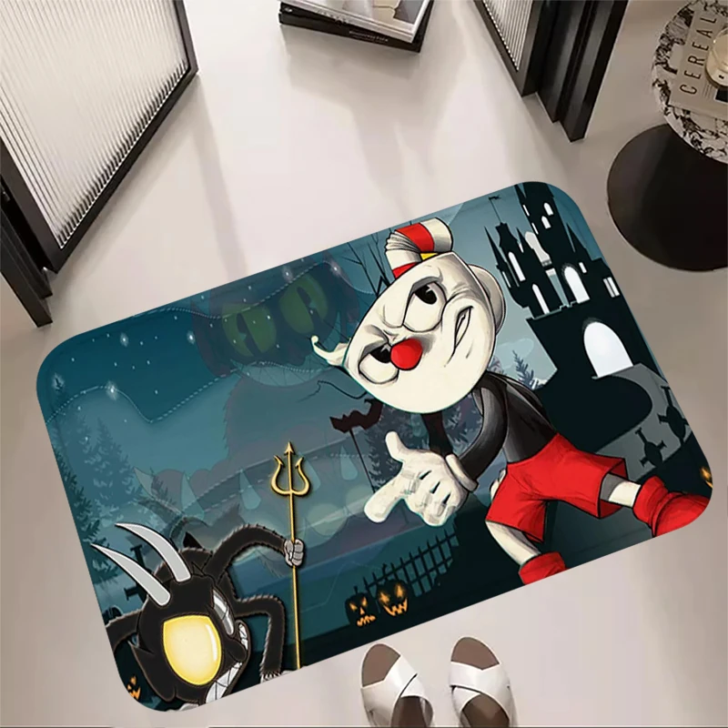 Bedside Mats Cuphead Foot Carpets Entrance Doormat Kawaii Rug Floor Mats Carpet Anti Slip Mat Home Decors Kitchen Hallway Rug