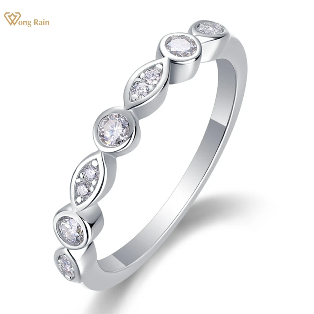 

Wong Rain Elegant 100% 925 Sterling Silver 3EX VVS1 D Real Moissanite Diamond Row Ring for Women Jewelry Wedding Band Wholesale