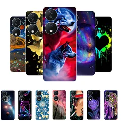 For Honor 90 Smart 5G Case 90Smart Animal Painted Wolf Lion Silicone Phone Cover For Honor 90 Smart TPU Coques Protector Shell