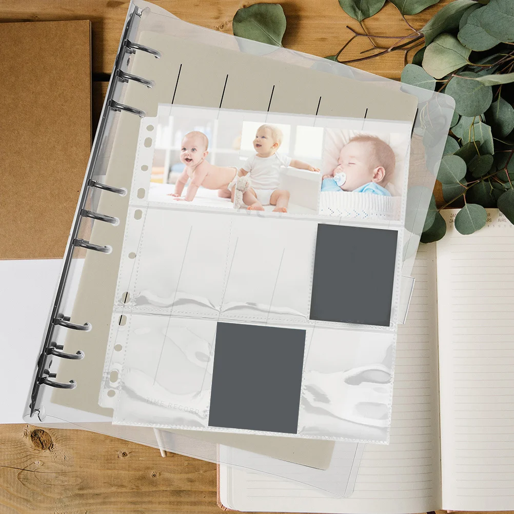 

30 Sheets Card Sleeves Transparent PP Material Protective Photo Storage Pages Trading Card Holders Loose-Leaf Album Refills