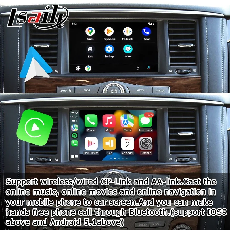 Lsailt Wireless Car Play Interfaccia Android automatica per Nissan Patrol 2020-Presente versione australiana... con collegamento a specchio, navigazione