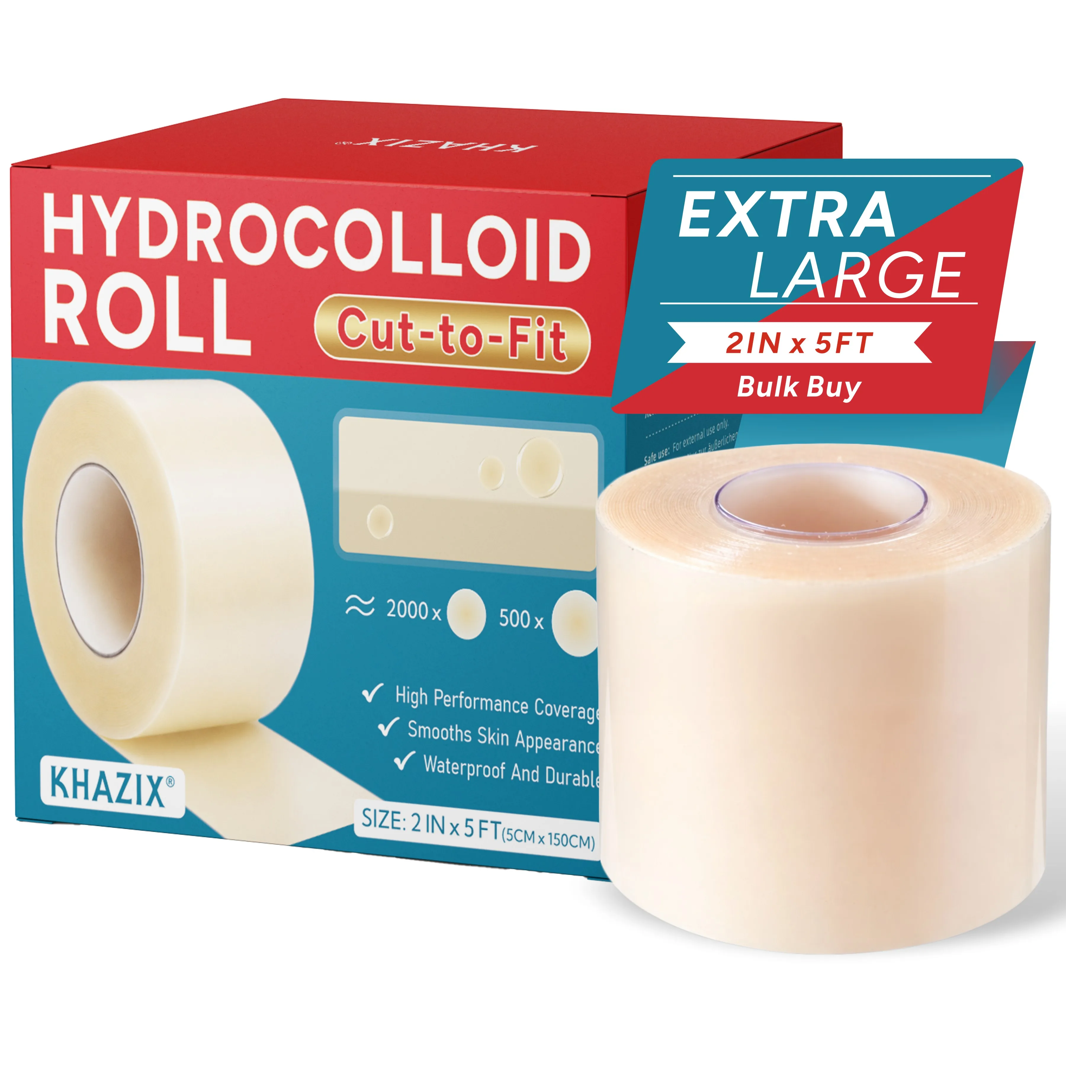 1 Roll of Hydrocolloid Wound Care Roll, Self-Adhesive Waterproof Absorbent Bandage for First Aid Use.