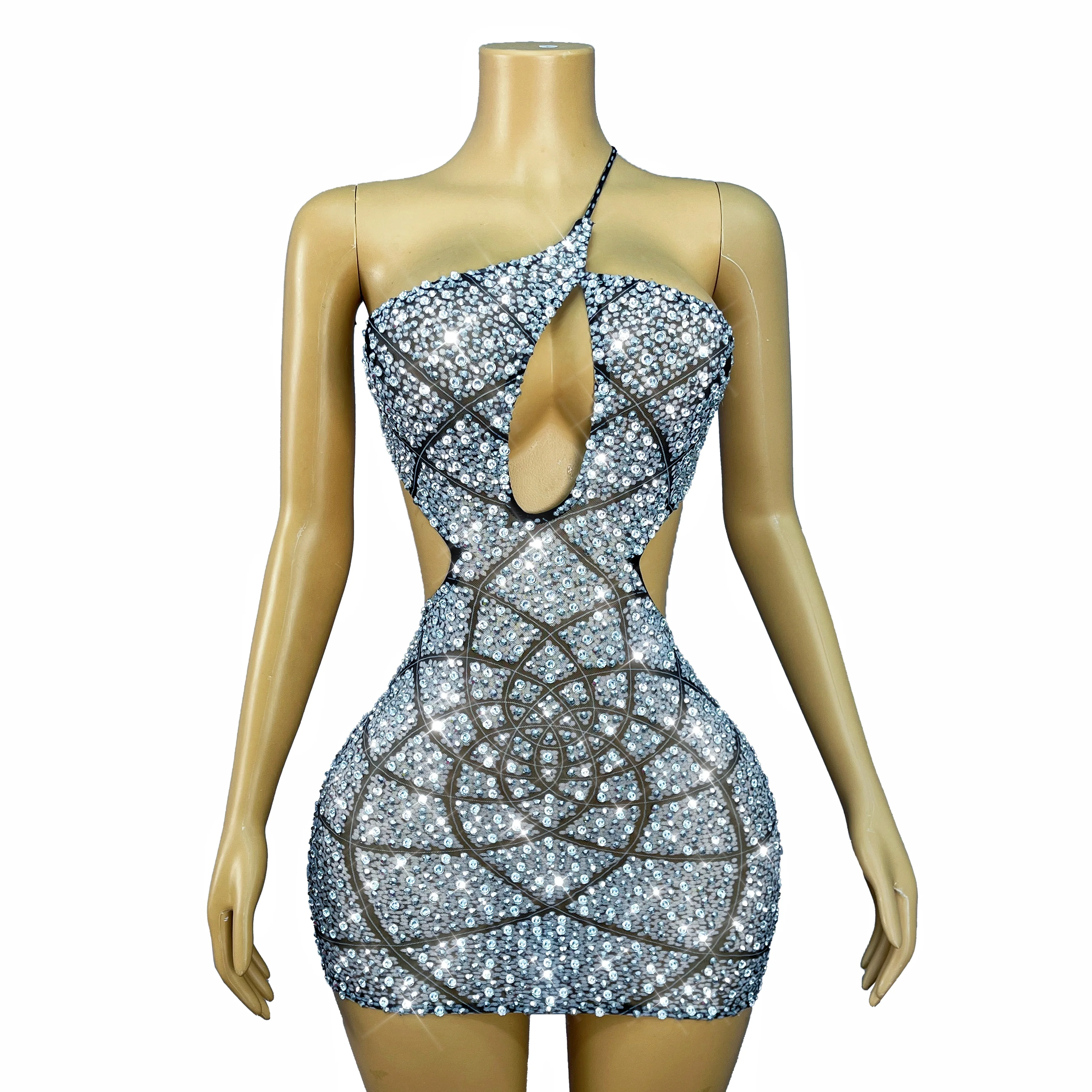 Luksusowa, błyszcząca sukienka na ramiączkach, seksowna, z odkrytymi plecami, idealna na imprezę, uroczystość, na czerwony dywan, pokaz mody, kostium sceniczny Yuezhaohua