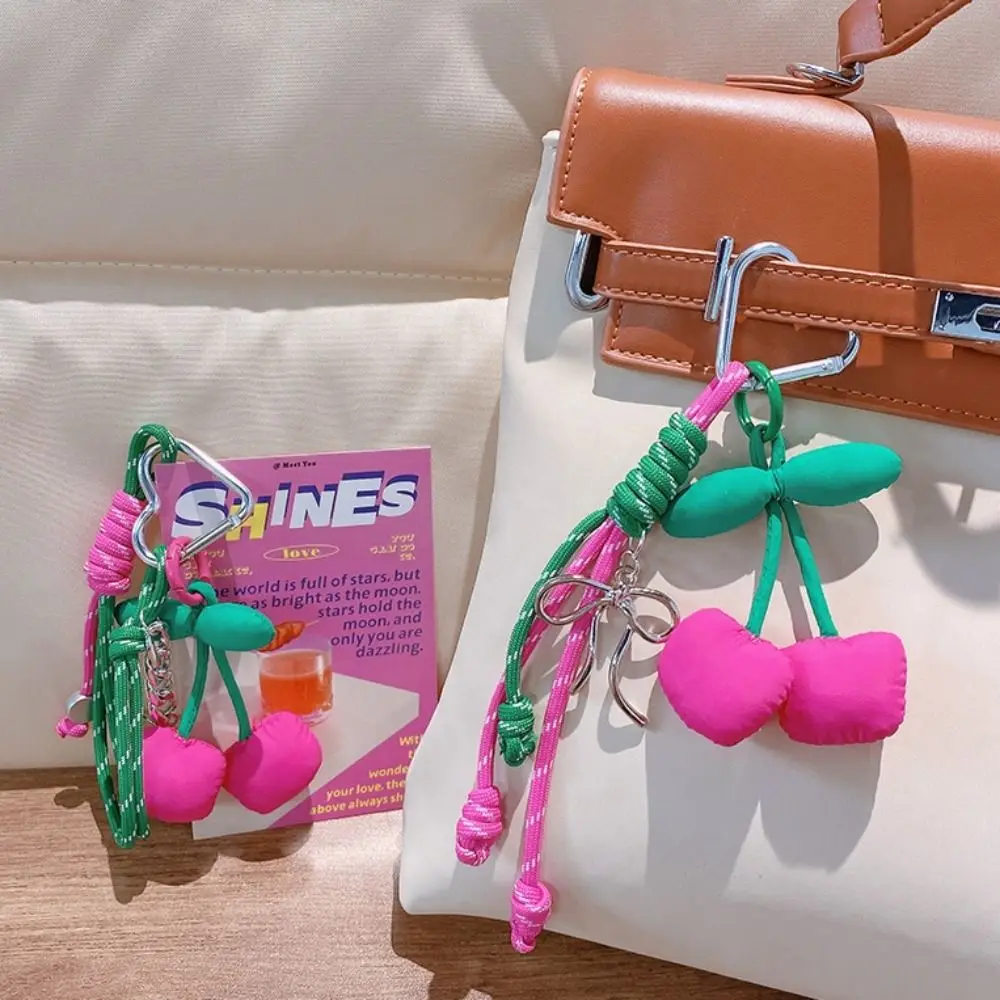 

Key Decoration Pink&Green Cherry Keychain Ins 3D Crafts Simulation Cherry Pendant Creative Sweet Fruit Style Charms Lady/Women