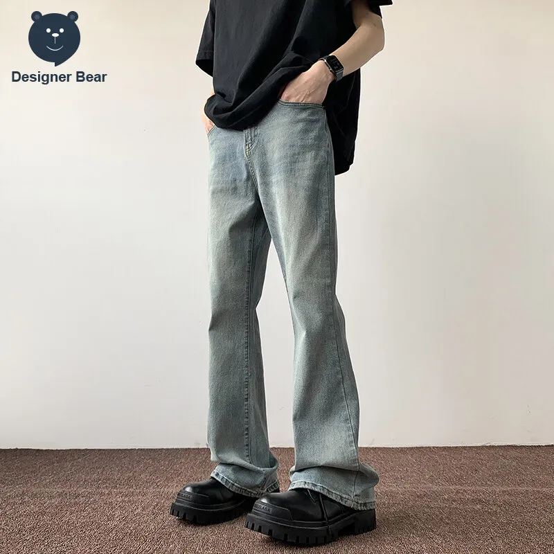 

Men's Flare Jeans Cotton Spring Summer Flared Bootcut Slim Denim Pants Trumpet Trousers Male Retro Streetwear Plus Size M-5XL