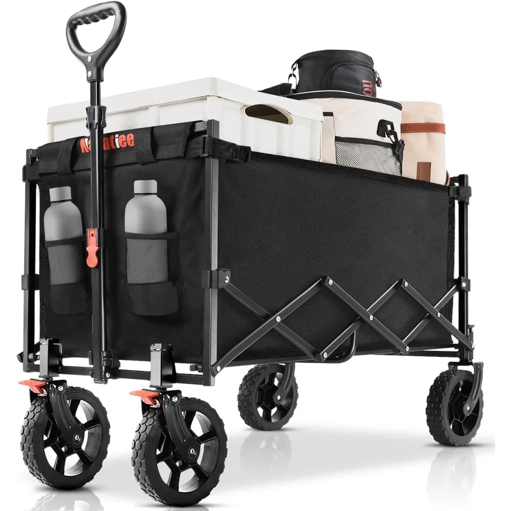 

Compact Heavy-Duty Collapsible Wagon, Utility Grocery Cart for Camping, Shopping, and Sports