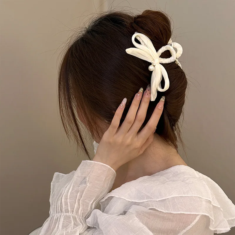 Hair accessories pins and clips claws for women girl bow pearl Ribbon popular new in Gift Korean kpop adults fashion Crab trendy