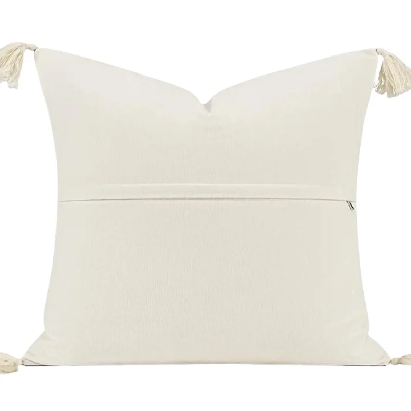French Style Pillows Flora Jacquard Cushion Case Soft Ivory Khaki Color Square Decorative Pillow Cover For Sofa Chair Home Decor