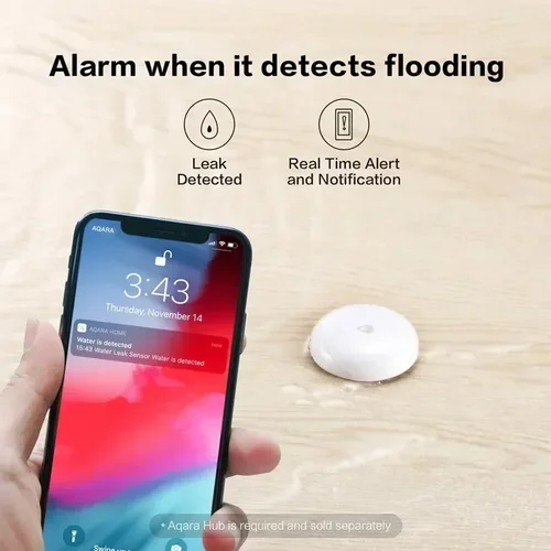 Imagen 2 del producto Aqara-Sensor de fugas de agua ZigBee, Detector de inmersión de agua, alarma, Sensor de remojo de seguridad, Smart Home para Xiaomi Mi Home Homekit APP
