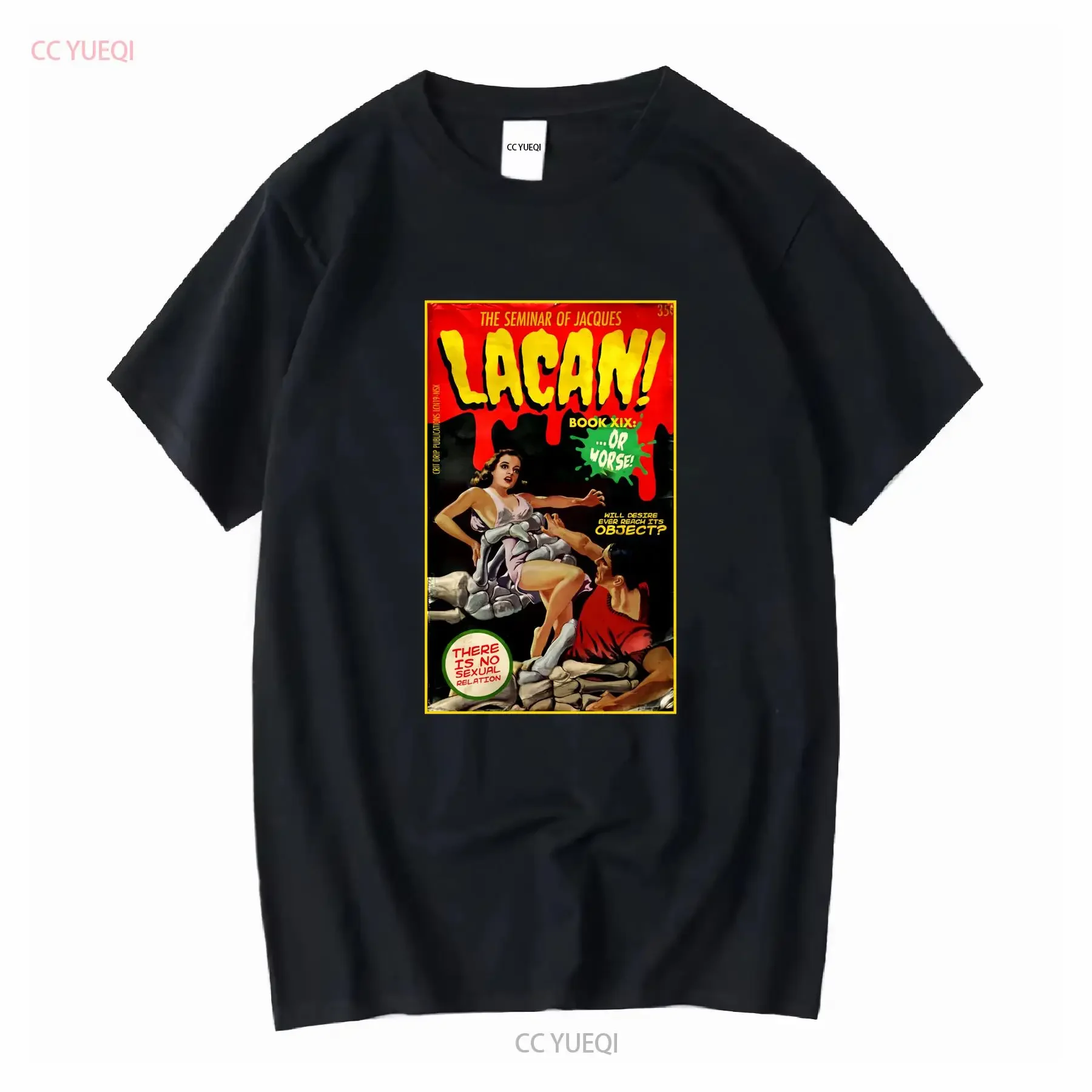 Lacan Or Worse Pulp Paperback Philosophy T Shirt long short sleeves vintage Washed Unisex Top For Everyday Wear homme