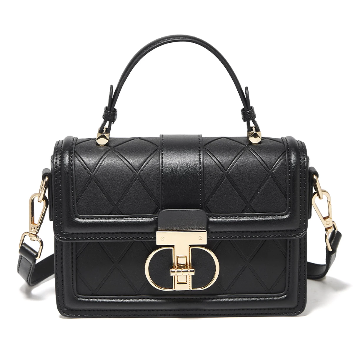 FOXER Split Leather Women Top-handle Bag 2026 New Versatile Diamond Grid Crossbody Bag Lady Shoulder Bag Purse