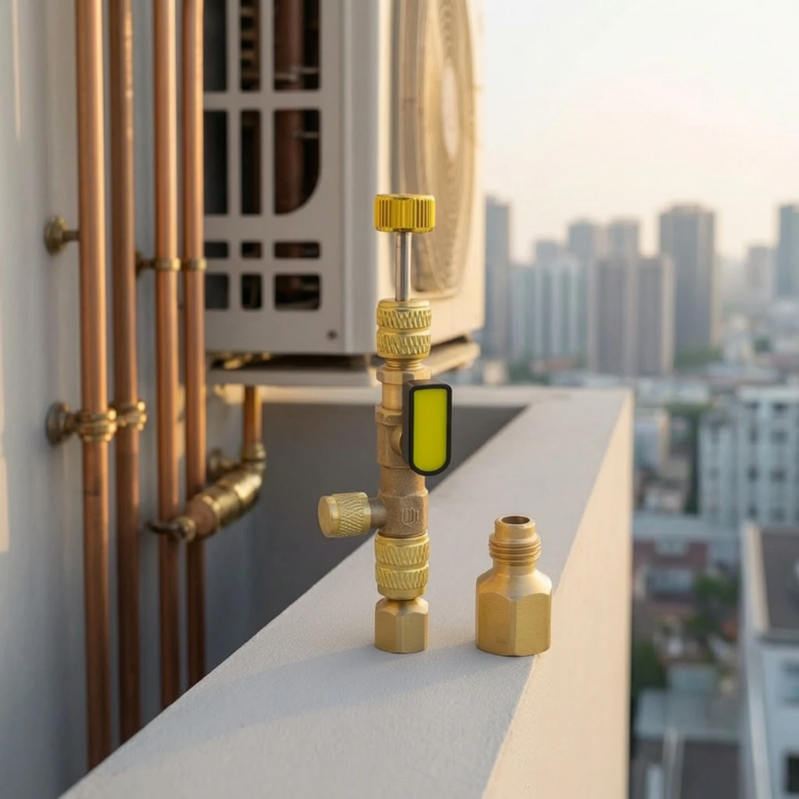 Valve Core Removal Tool Brass Valve Core Remover Installer Tool Knurled Compact for HVAC Technicians, Refrigeration Service