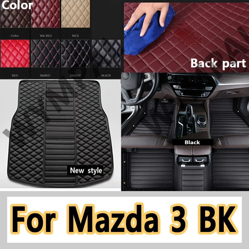 

Luxury Automotive Car Floor Mats For Mazda 3 BK 2003 2004 2005 2006 2007 Auto Custom Leather Women Car Mats Full Mats 100%fit