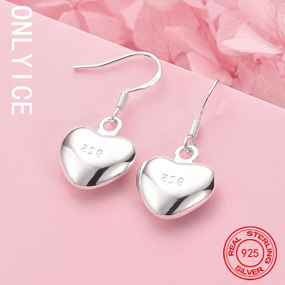 

925 Sterling Silver Earrings For Women Fashion Jewelry Love Heart Beads Earrings Couple Gifts Trendsetter Recommendation