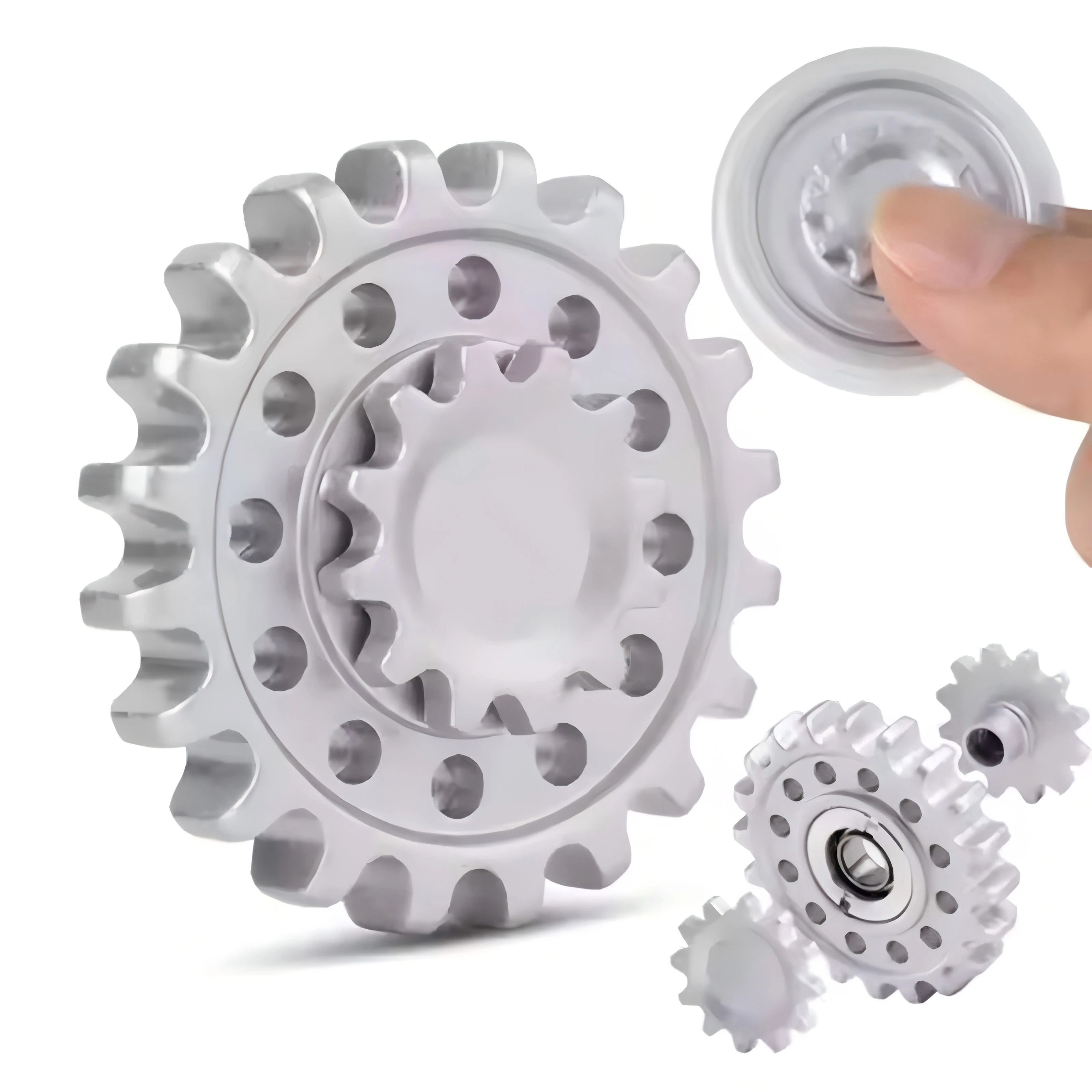 Metal Gear Fidget Spinner for Adults Stress Relief Toys Autism ADHD Anxiety Cool Gadgets Unique Gifts Teenager Boys