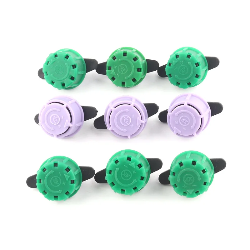 

100pcs Gardening Pressure Compensation Dripper 5 Holes/8 Holes Adjustable Dripper Purple/Green Agricultural Irrigation Dripper