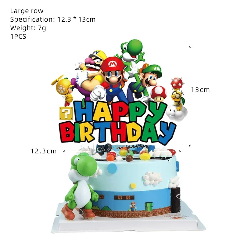 Cartoon Super Mario birthday party decorations Party Set anime Luigi Mario children balloon pull flag cake flag party supplies