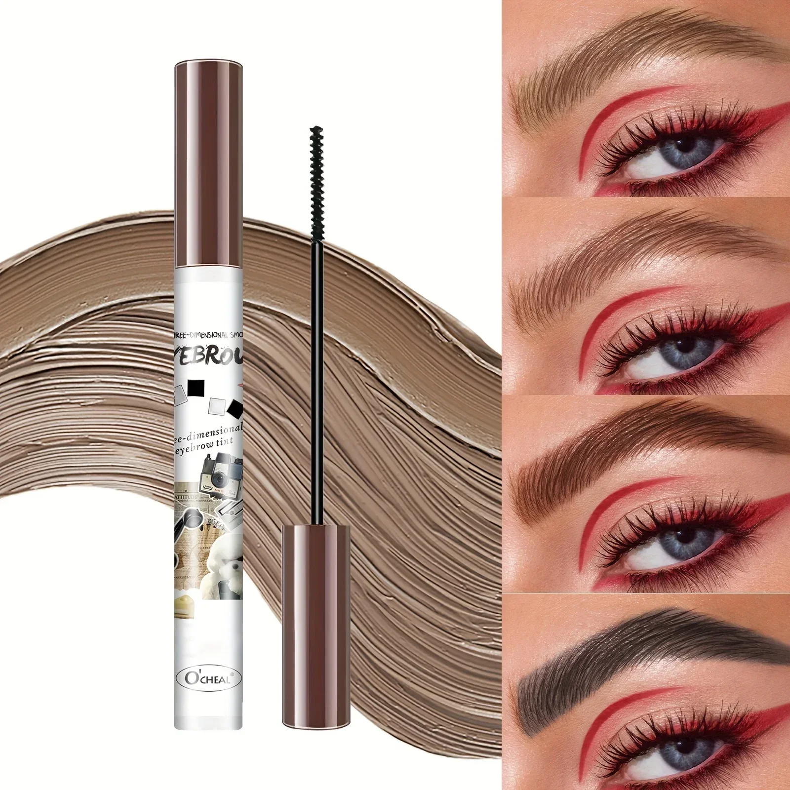 1 PC Coffee Black Waterproof Eyebrow Gel Fashion Makeup Tint Mascaras Sobrancelha Paint for Enhanced Eyebrow Definition CO:04