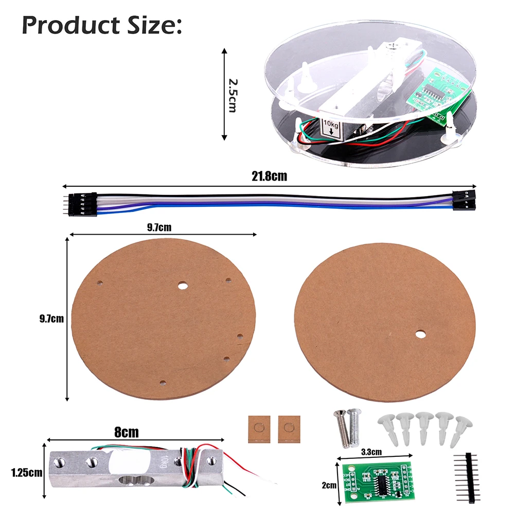 20kg Digital Load Cell Weight Sensor HX711 AD Converter Breakout Module Weight Sensor Module Kit for Arduino Raspberry Pi