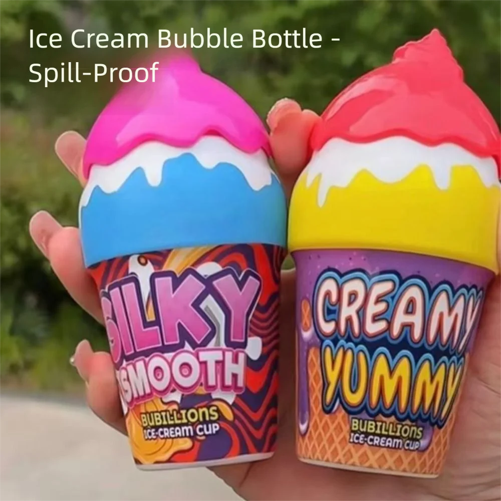 Ice Cream Shape Children Bubble Blowing Toys 30ML Inverted Without Spilling Liquid Bubble Bottle Portable Handheld Bubble Water