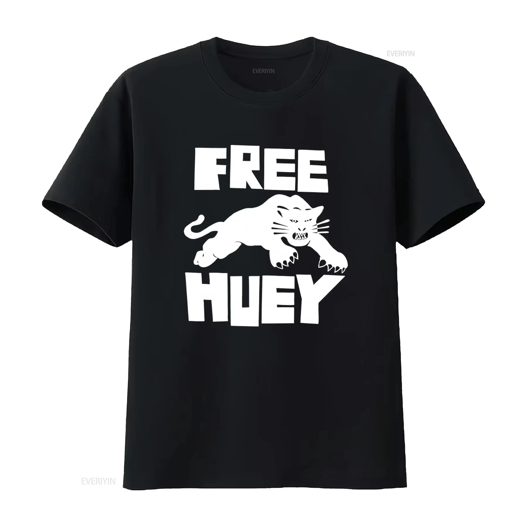 2026 New FREE HUEY T Shirt Vintage Civil Rights Hip Hop Panther Design Black Lives Matter Vintage Washed Homm