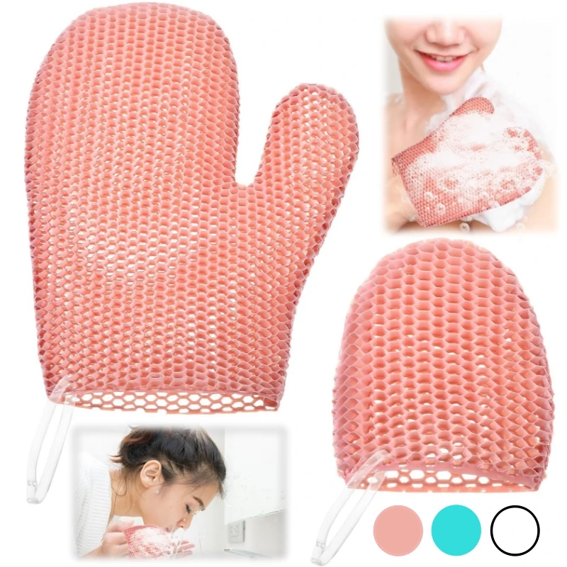 Honeycomb Exfoliating Bath Gloves Spa Bath Face Cleansing Shower Mitten Quick-Drying Body Scrubber Sponge for Dead Skin Removal
