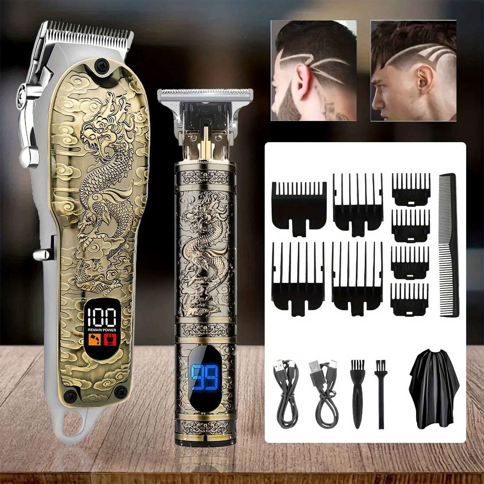 

Мужской набор машинок для стрижки волос и триммеров, ЖК-экран, удобный для дома и путешествий, подарок на День отца, дни рождения и Рождество