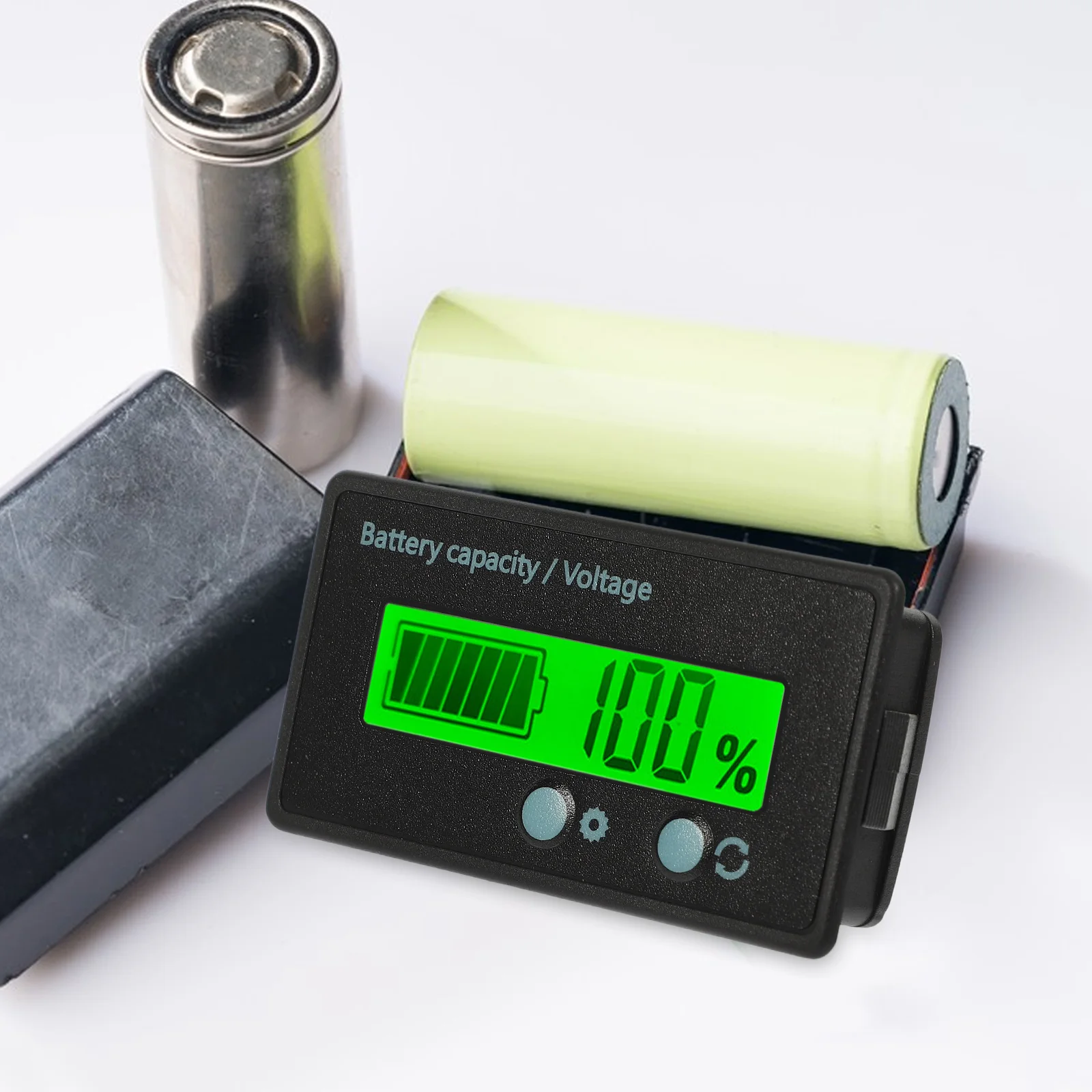 

1Set Voltage Indicator ABS PVC Housing Durable Voltmeter Tool Accurate Capacity Gauge for Auto Home Use