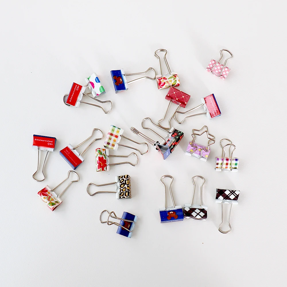 Imagem -05 - Trompete Color Printing Binder Clips Dovetail Bills Clip Material de Escritório Atacado 19 mm 30 Pcs