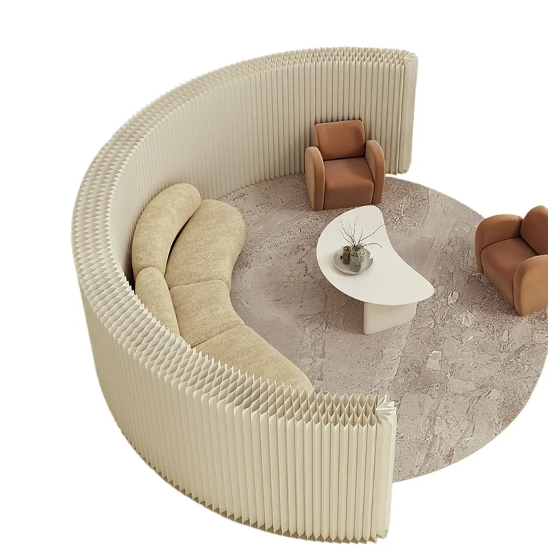 

Paper art screen office living room window commercial exhibition screen folding mobile partition wall simple self-installation