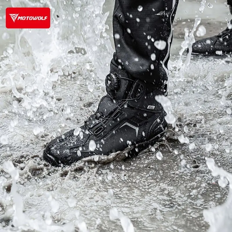 MOTOWOLF Motorcycle Riding Locomotive Boots High-top Wear-resistant Waterproof Motorcycle Travel Breathable Cowhide Boots