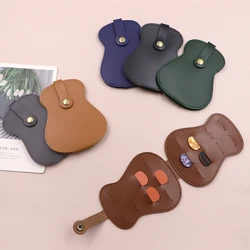 Leather Guitar Pick Holder Case,Handmade PU Leather Guitar Plectrum Holder with 18 Slots for Guitar Picks