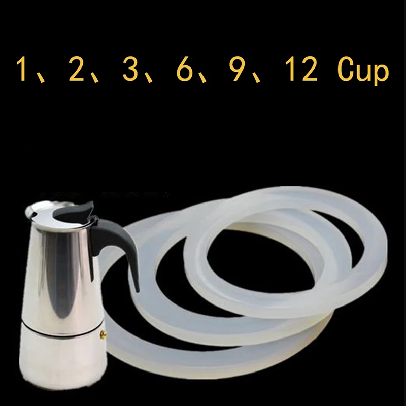 2pcs Silicone Seal Ring Flexible Washer Gasket Ring Replacenent For Cups Moka Pot Kitchen Coffee Espresso Makers Parts