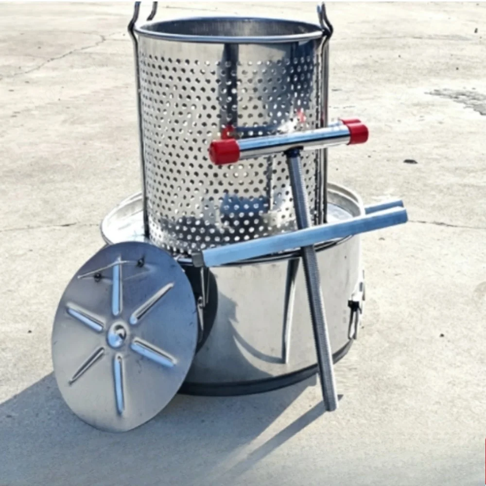 Large 18-liter honey press, all stainless steel large press honey lees with barrel filter integrated fruit and vegetable press