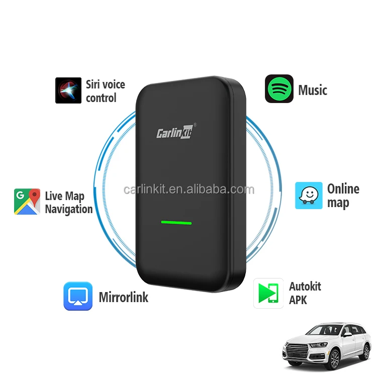 

Беспроводной USB-адаптер CarPlay/Android Auto с функцией Mirror Link и поддержкой музыкальных приложений, Smart AI Box Dongle