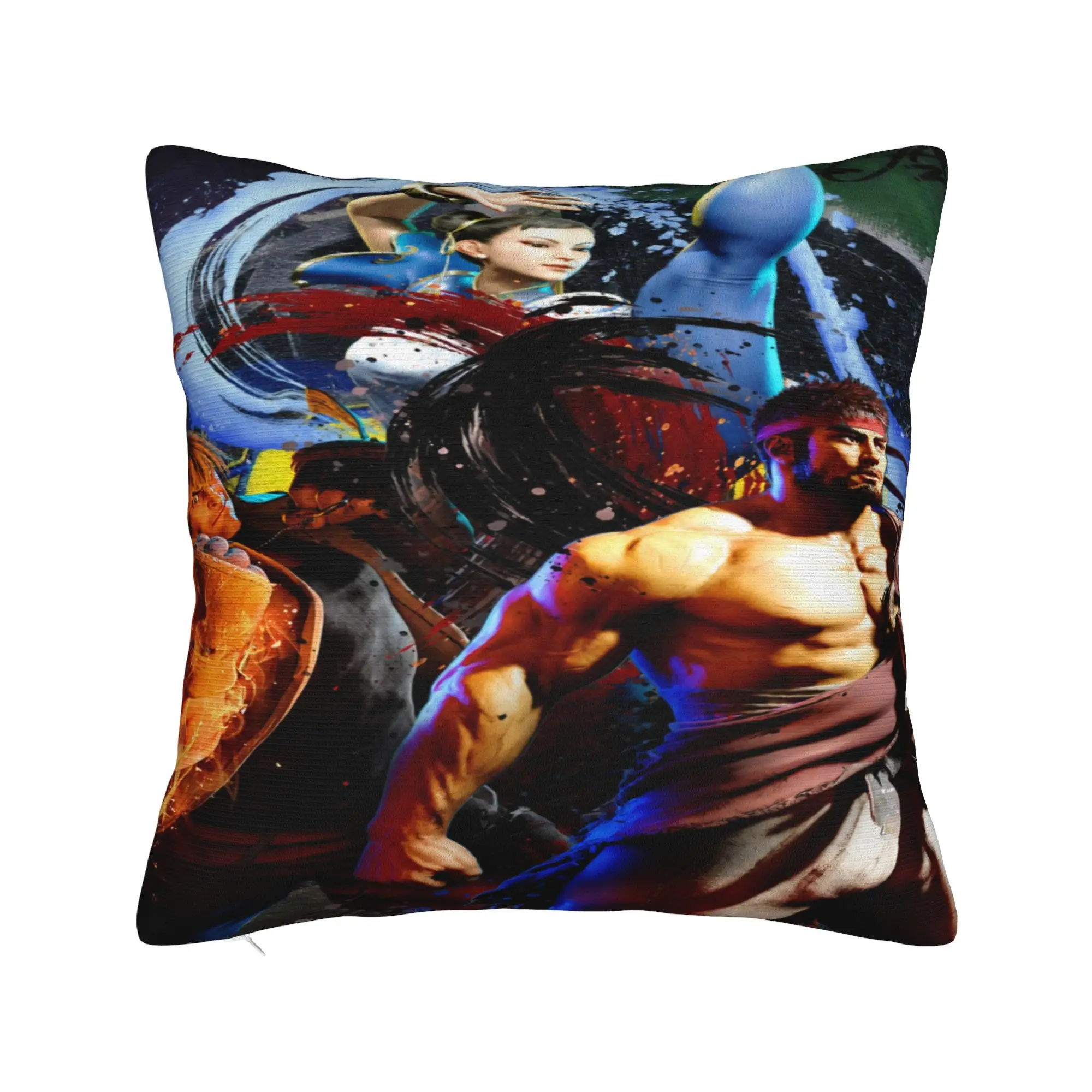 Streets Fighters Pillowcases Stuff Printing Cushion Cover  Throw Pillow Cover Bedroom Decoration Zipper Multi-Size