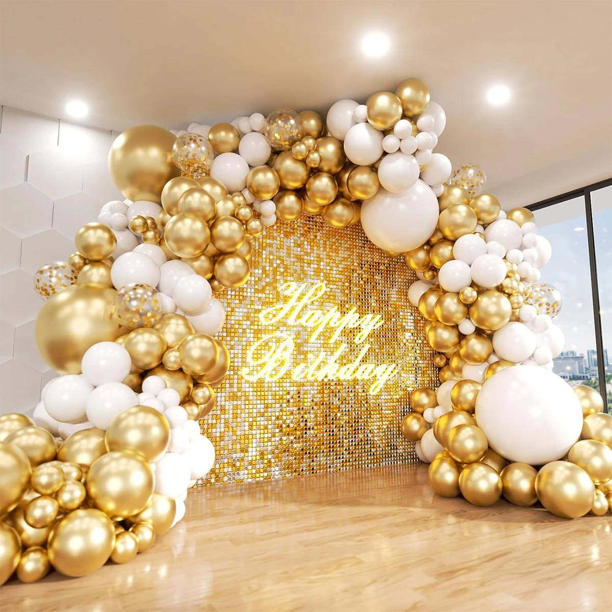 126pcs White Gold Balloon Garland Arch Kit Wedding Birthday Party Decoration Kids Birthday Ballon Baby Shower Confetti Baloon