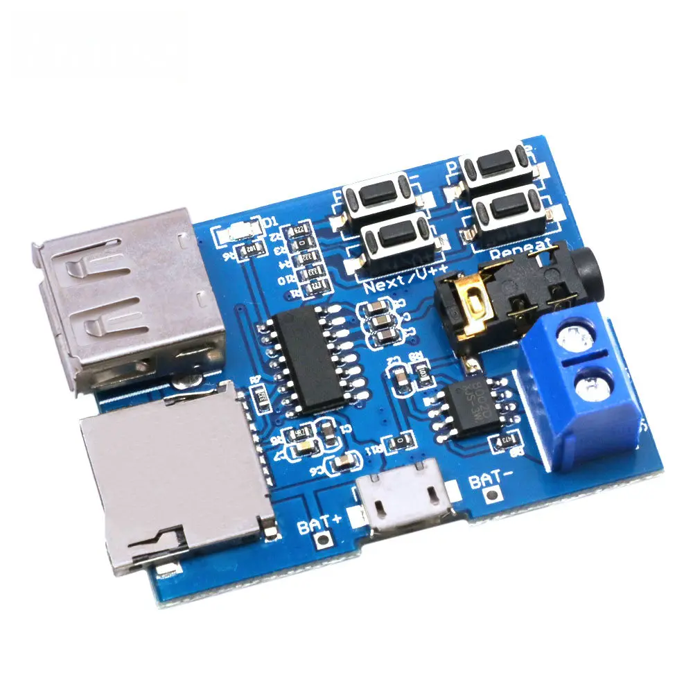 MP3 Audio Decoder Board TF Card U Disk Playback Module Integrated Power Amplifier Lossless Music Player Module For Arduino DIY