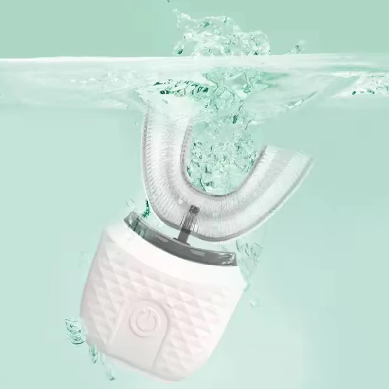 فرشاة أسنان كهربائية جديدة ذكية قابلة لإعادة الشحن على شكل حرف U من السيليكون، فرشاة أسنان كهربائية للسفر المنزلي 360 درجة #2