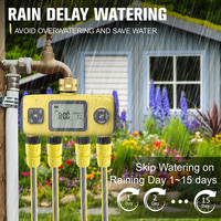 New 4-Zone Automatic Plant Irrigator Water Timer Garden Irrigation Watering System Sprinkler Rain Delay Lawn Drip System