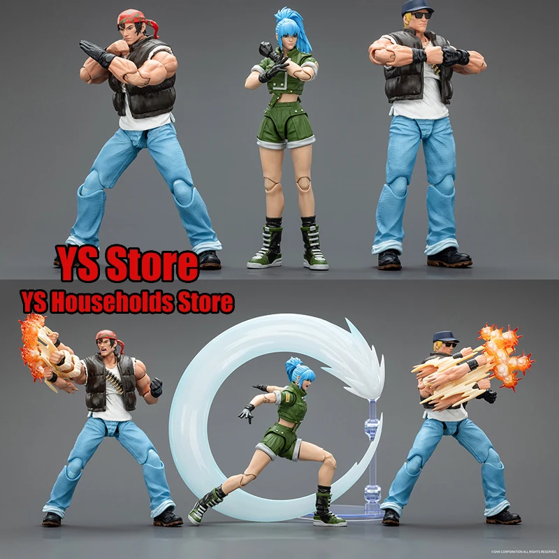 

JOYTOY 1/18 Ikari Warriors Triple Team Clark Still Ralf Jones Leona Heidern 3.75inch Miniature Display Action Figure Collection