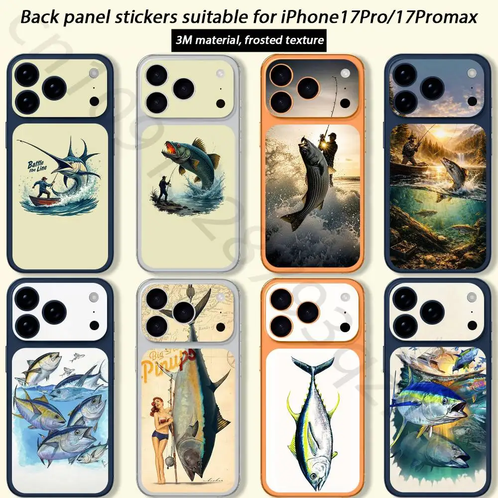 pelicula-protetora-adesiva-para-iphone-17-pro-pro-max-com-design-de-pesca-offshore-e-peixes-protecao-para-traseira-aro-e-camera
