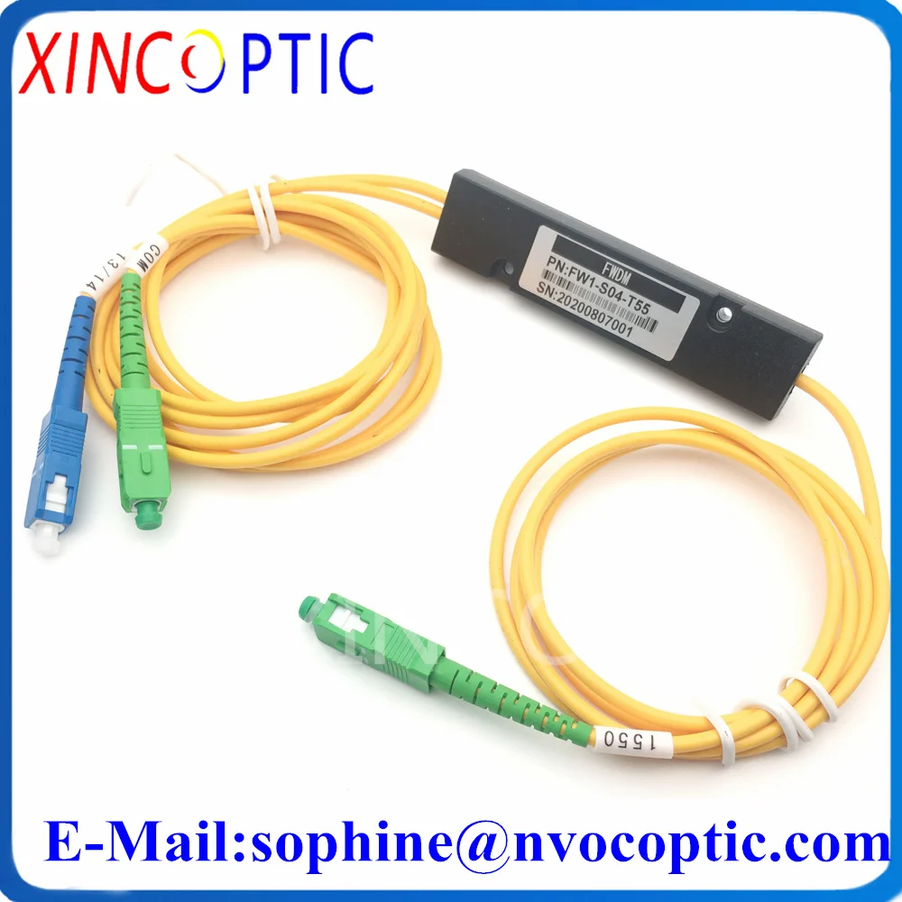 1*2 FWDM Filter Module,3Channel T1550nm R1310nm/1490nm ABS Package Fiber Optic with SCAPC SCUPC Connector